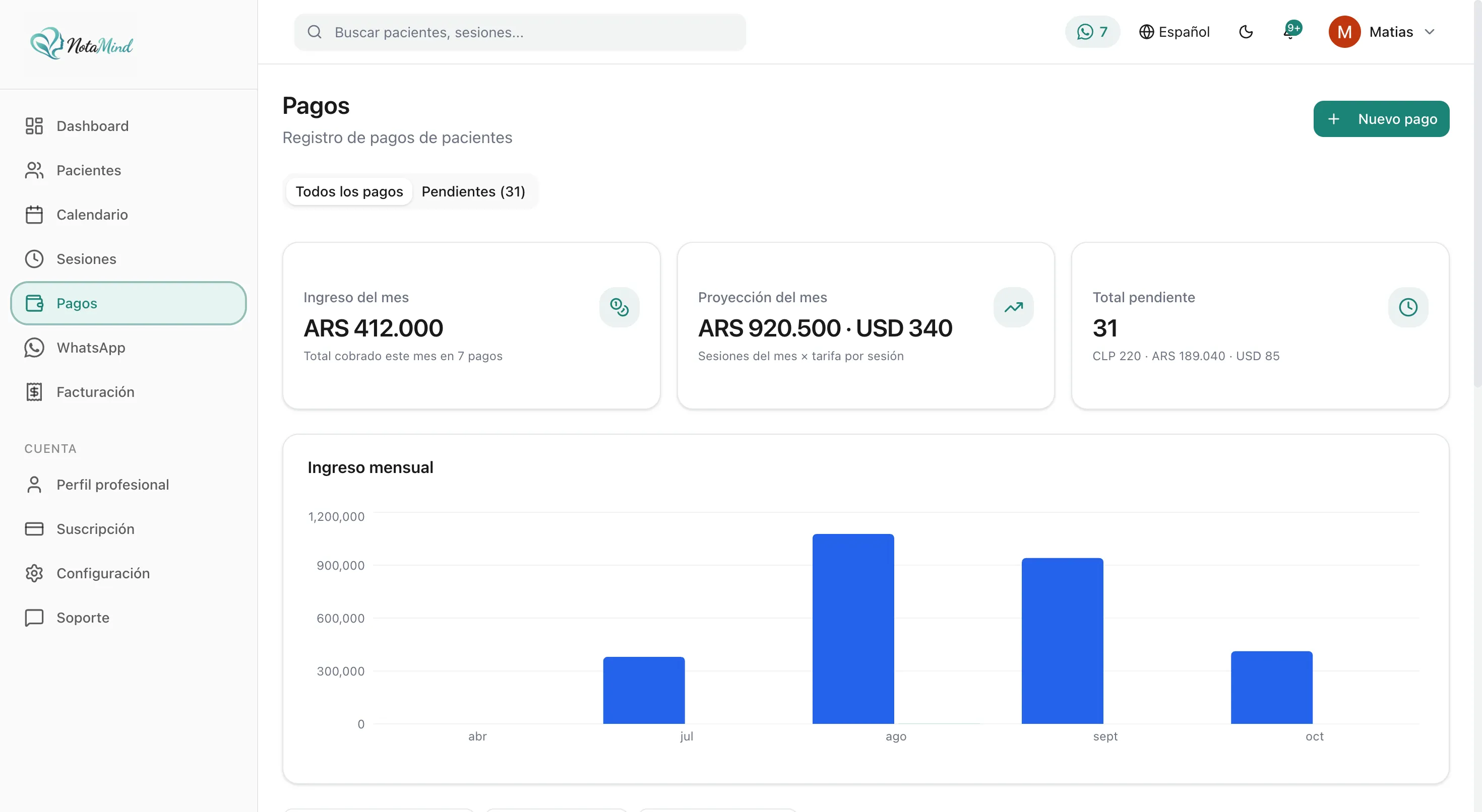 NotaMind — Pagos: Tus cobros y finanzas, bajo control